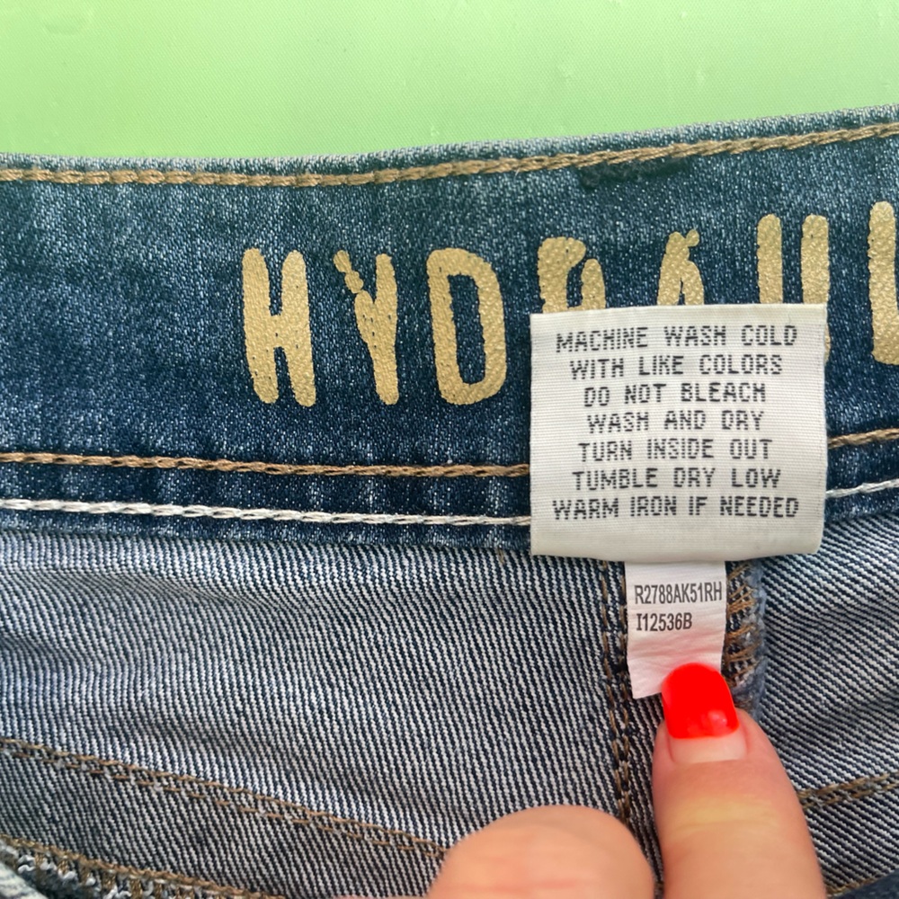 LOW RISE VINTAGE HYDRAULIC Women's Distressed Denim Shorts SIZE 0 JUNIORS - Picture 12 of 12